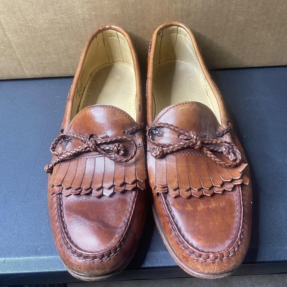 Allen Edmonds Woodstock Shoes Mens Size 10.5 D Brown Kiltie Tassel Loafers USA